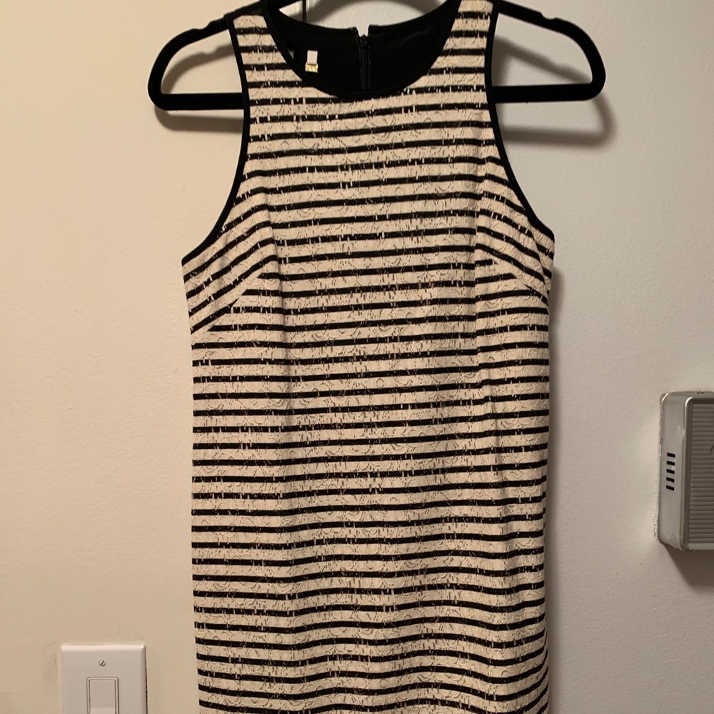 4C striped beige/black lace dress size 2